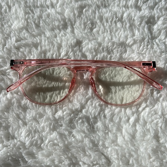 Pink Round Blue Light Glasses - Picture 2 of 3